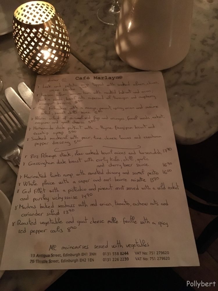menu @Cafe Marlayne