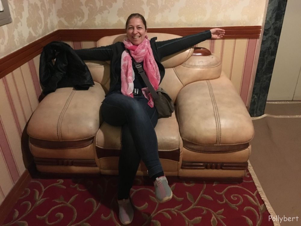 Pollybert at the hotel in Hotan