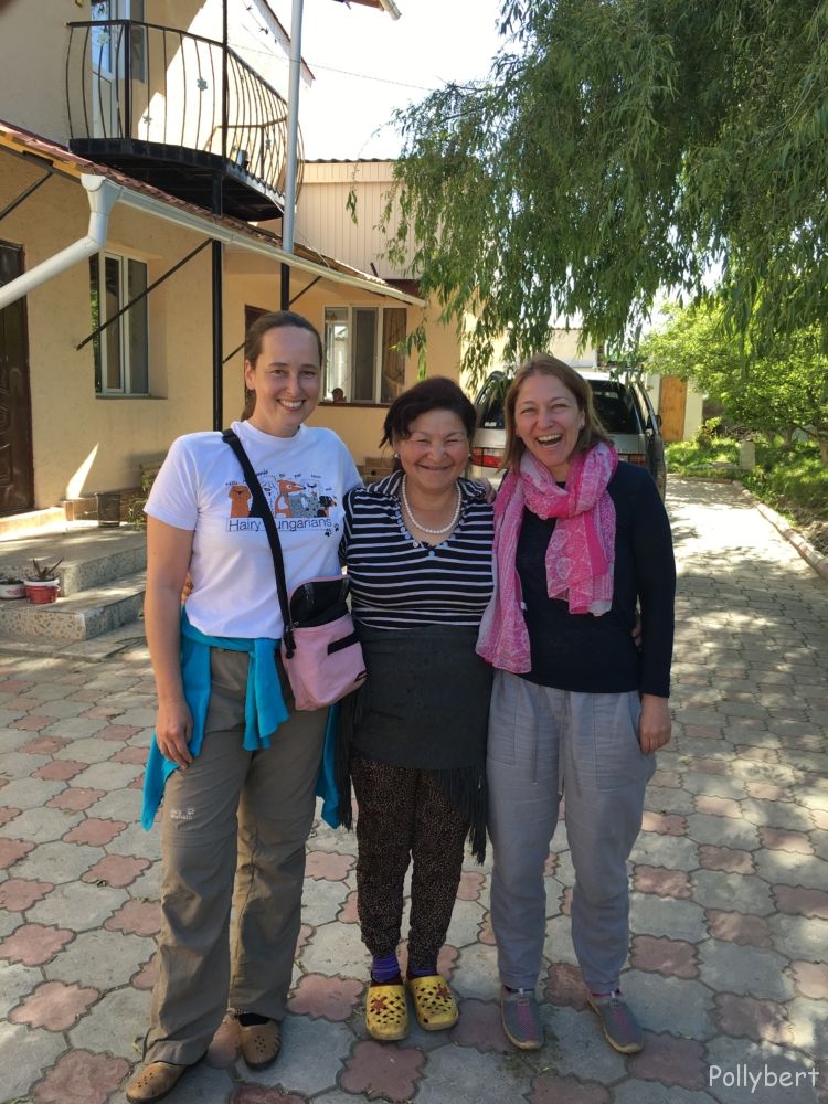 Sylvia, hostess and Pollybert @Kyrgyzstan