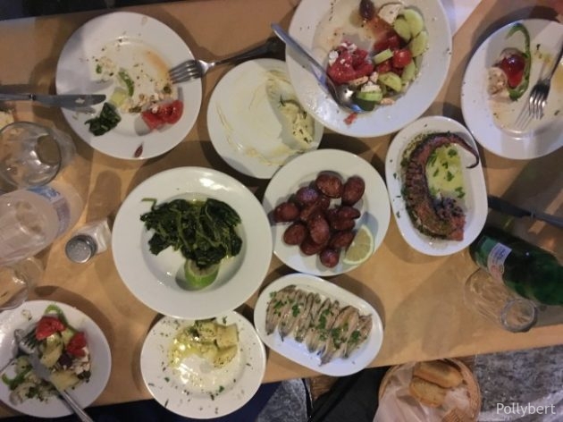 a mix of starters for dinner @Naoussa
