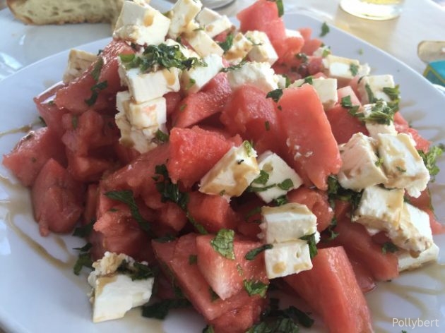 watermelon, tomato, feta = amazing @Antiparos