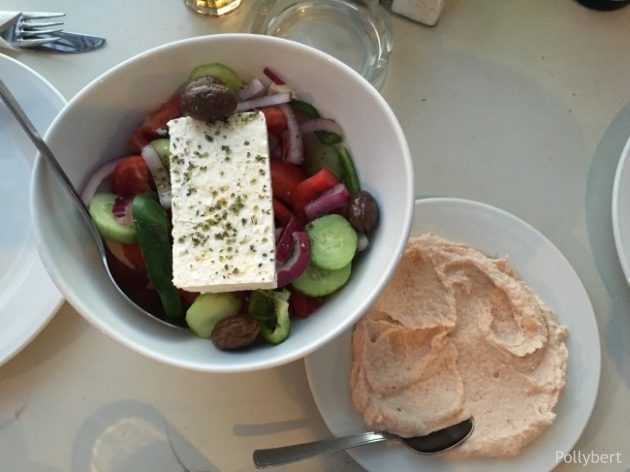Greek salad and Tarama @Nikolas Taverna